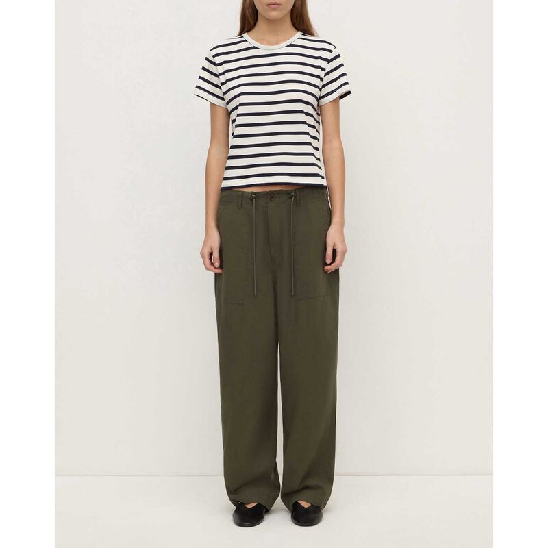 Assembly Label Mollie Stripe Short Sleeve Tee Navy Cream Stripe image number 3